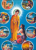 The Buddha converts Patacara, an unfortunate woman, to become a Bhiksuni in the Sangha